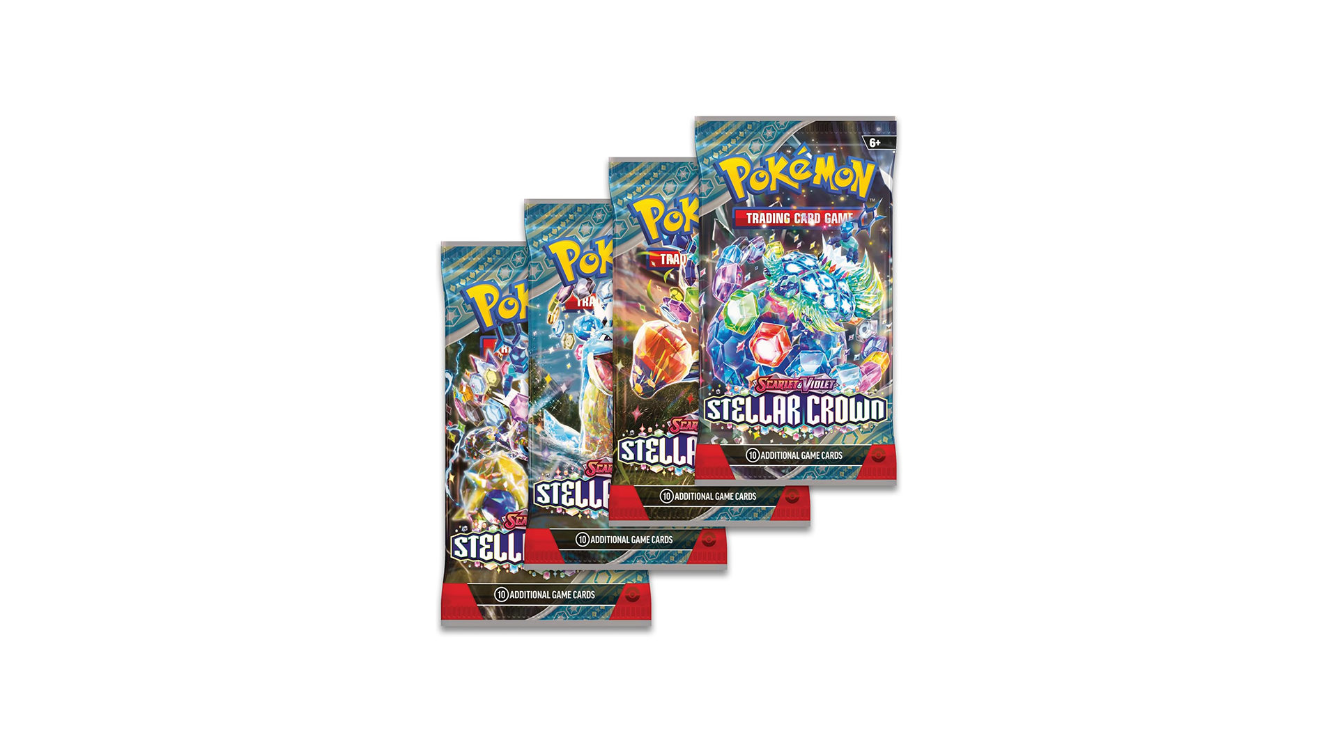 A spread of the 4 different pack arts available with stellar crown packs.